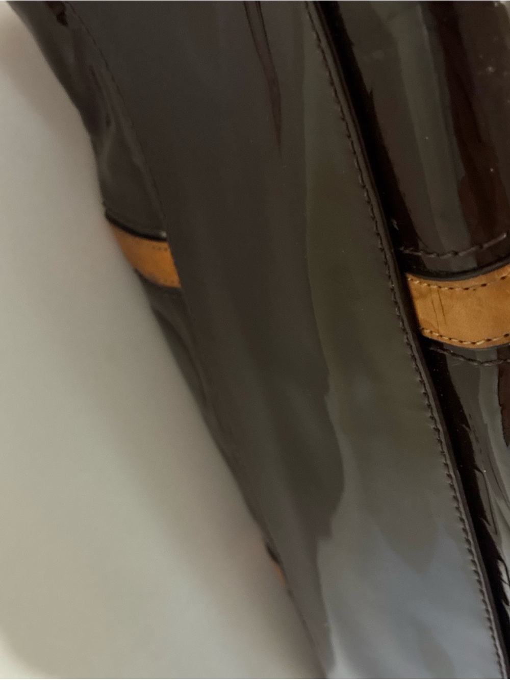 COACH Y2K Brown Patent Leather Signature Shoulder Bag F20065 12x7” - Picture 10 of 10